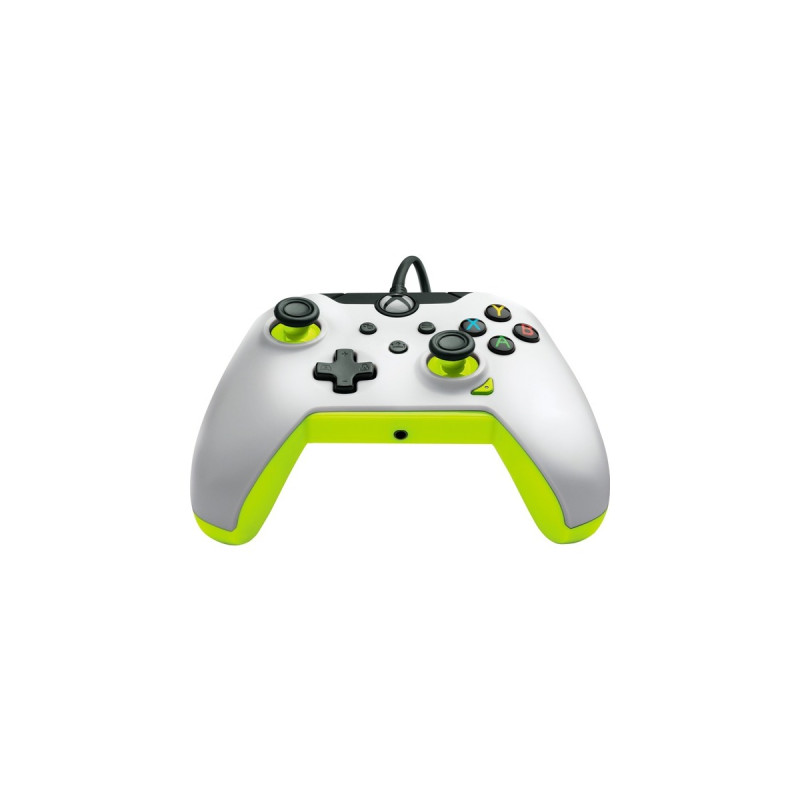 PDP Wired Controller - Electric White, Gamepad(weiß/neon-grün, für Xbox Series X|S, Xbox One, PC)