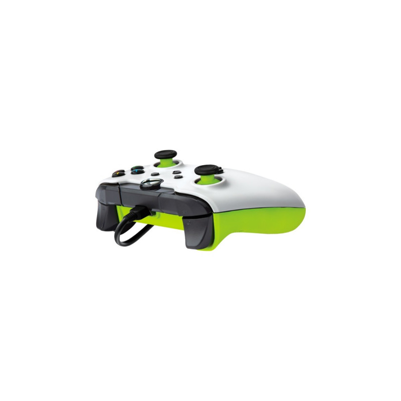 PDP Wired Controller - Electric White, Gamepad(weiß/neon-grün, für Xbox Series X|S, Xbox One, PC)