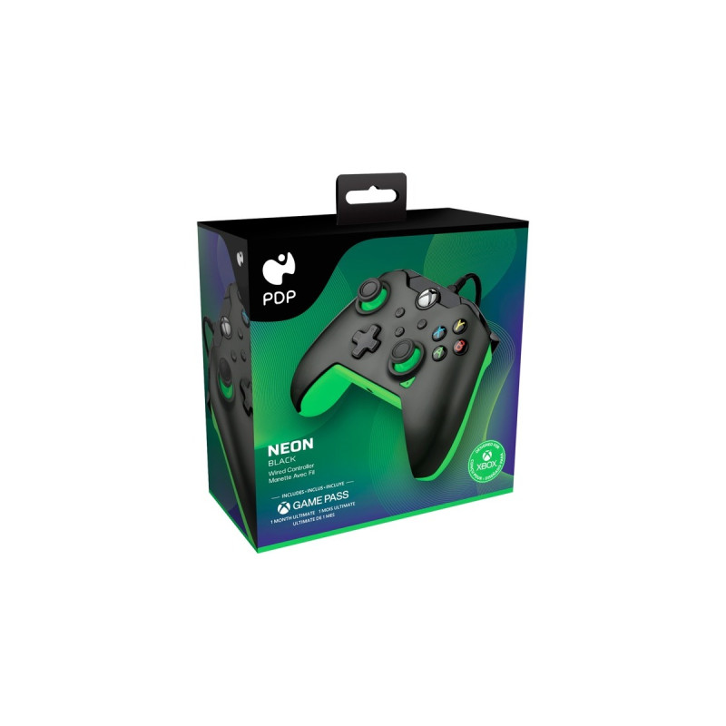 PDP Wired Controller - Neon Black, Gamepad(schwarz/grün, für Xbox Series X|S, Xbox One, PC)