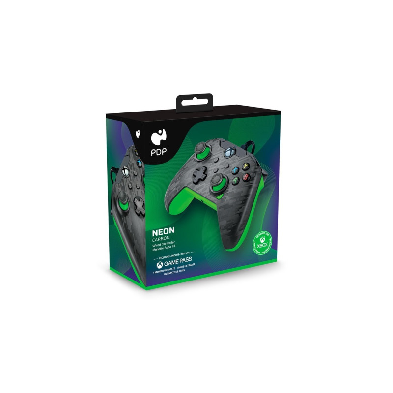 PDP Wired Controller - Neon Carbon, Gamepad(anthrazit/grün, für Xbox Series X|S, Xbox One, PC)