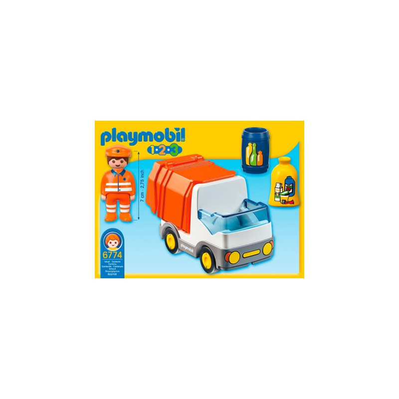 PLAYMOBIL 6774 1.2.3 Müllauto, Konstruktionsspielzeug
