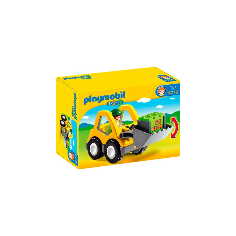 PLAYMOBIL 6775 1.2.3 Radlader, Konstruktionsspielzeug