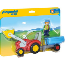 PLAYMOBIL 6964 1.2.3 Traktor mit Anhänger, Konstruktionsspielzeug