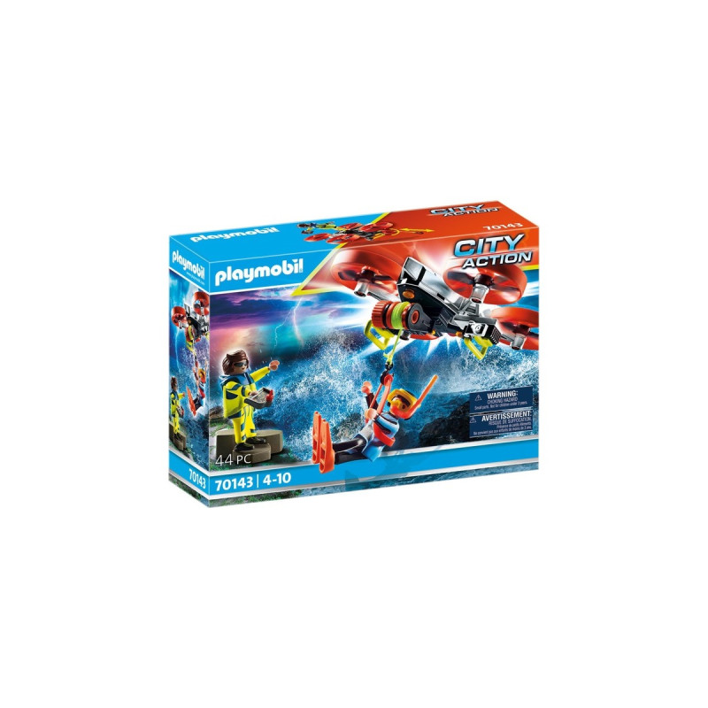 PLAYMOBIL 70143 City Action Seenot: Taucher-Bergung mit Rettungsdrohne, Konstruktionsspielzeug