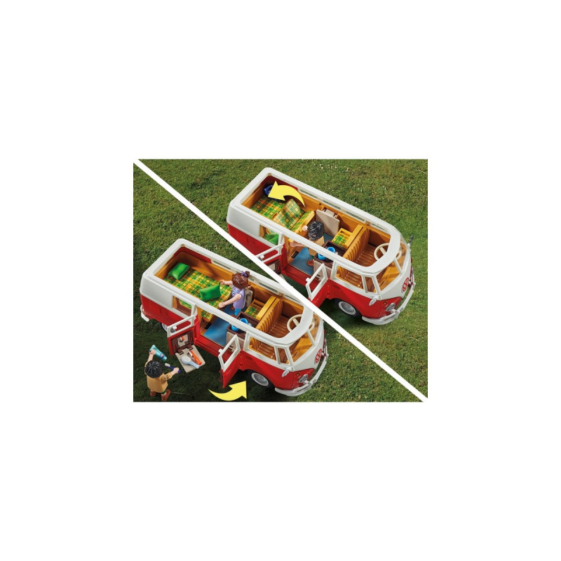 PLAYMOBIL 70176 Famous Cars Volkswagen T1 Camping Bus, Konstruktionsspielzeug