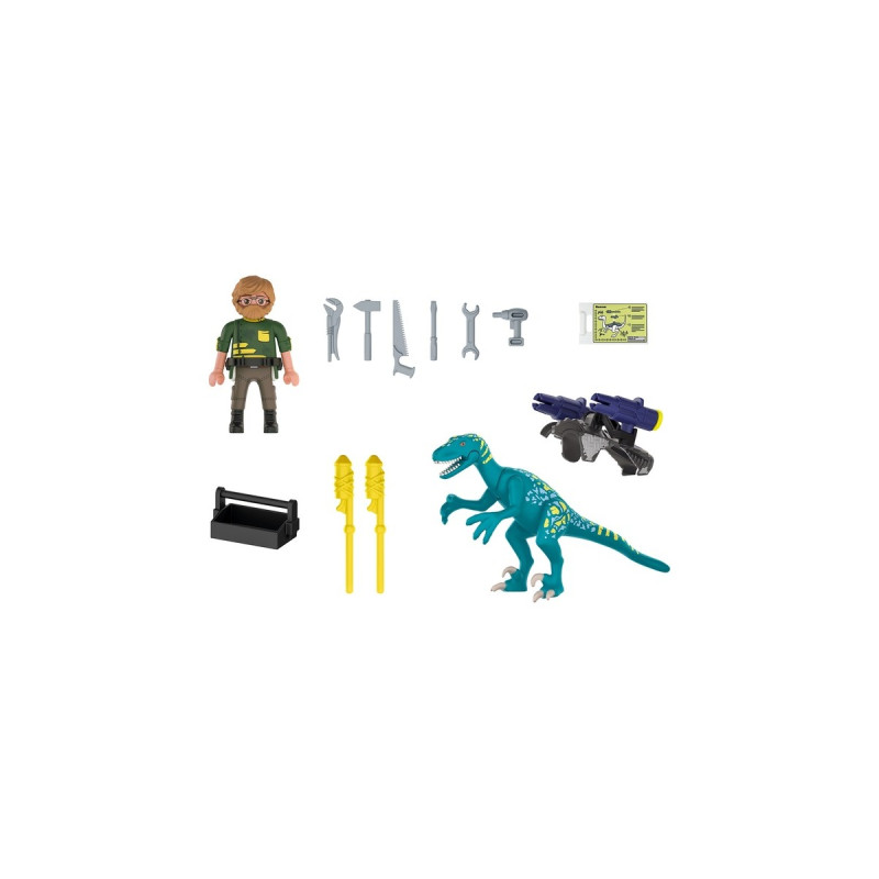 PLAYMOBIL 70629 Dino Rise Uncle Rob: Aufrüstung zum Kampf, Konstruktionsspielzeug
