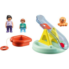 PLAYMOBIL 70635 1.2.3 AQUA Badeinsel mit Wasserrutsche, Konstruktionsspielzeug