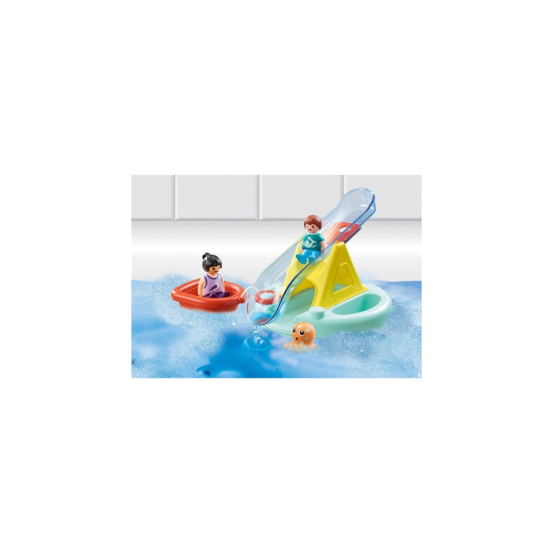 PLAYMOBIL 70635 1.2.3 AQUA Badeinsel mit Wasserrutsche, Konstruktionsspielzeug