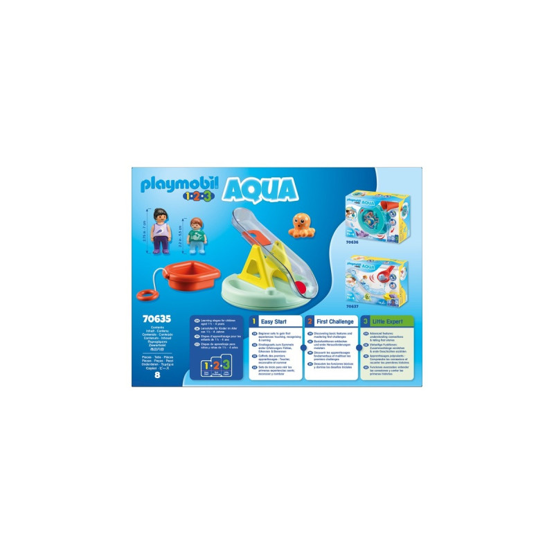 PLAYMOBIL 70635 1.2.3 AQUA Badeinsel mit Wasserrutsche, Konstruktionsspielzeug