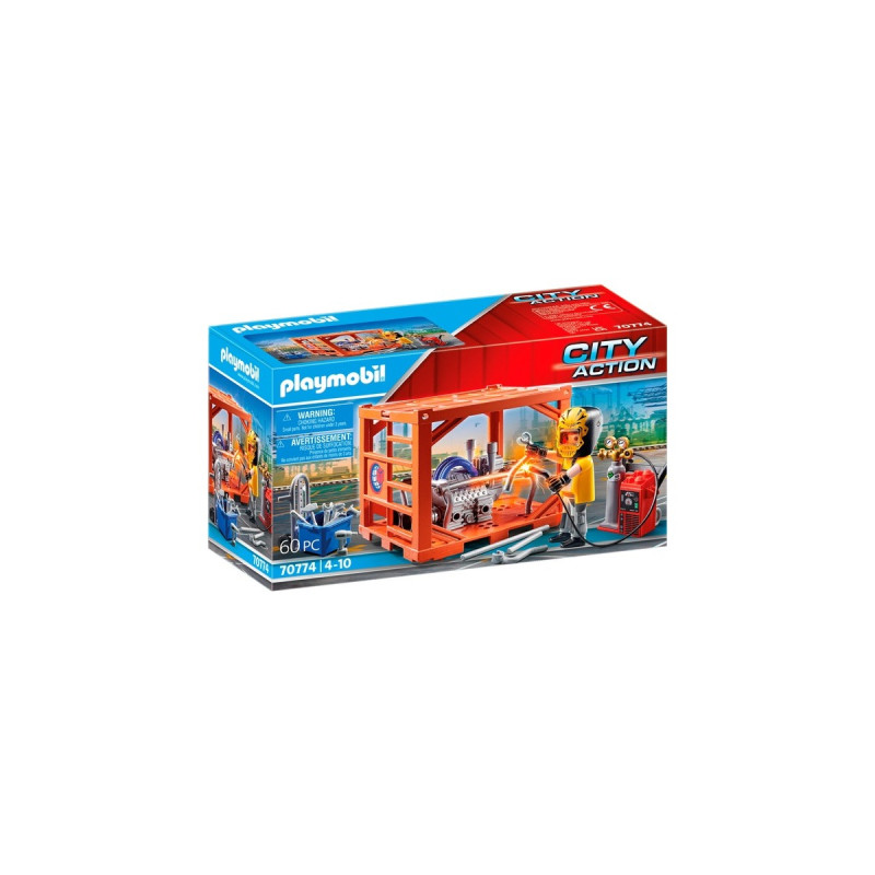 PLAYMOBIL 70774 City Action Containerfertigung, Konstruktionsspielzeug