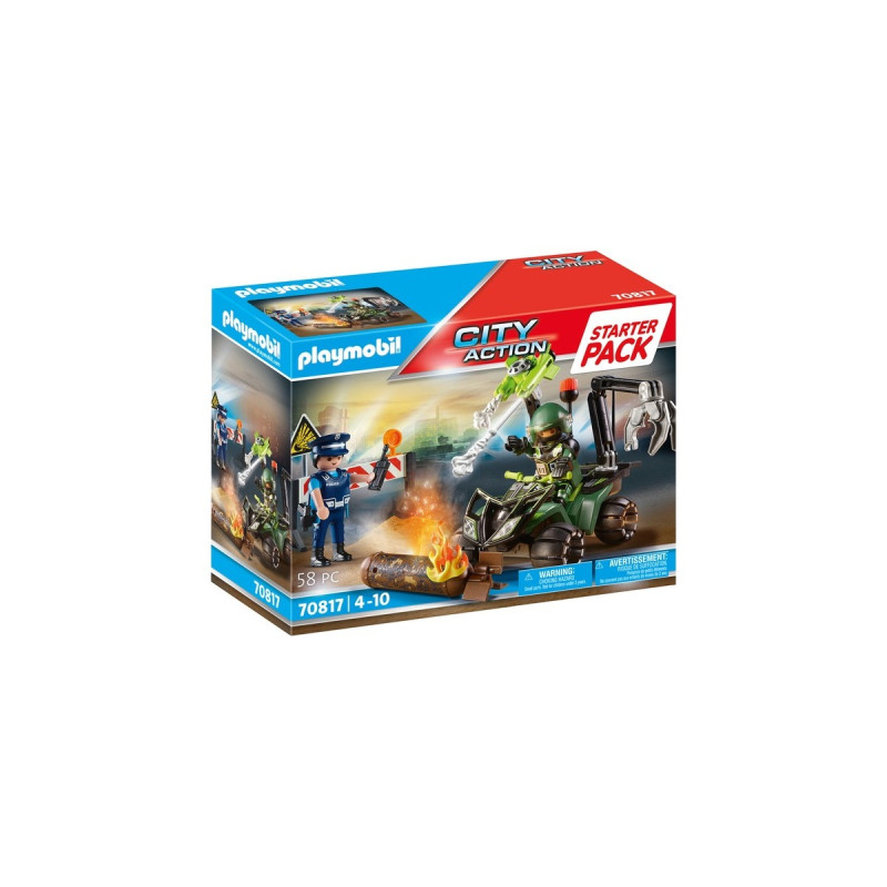 PLAYMOBIL 70817 City Action Starter Pack Polizei: Gefahrentraining, Konstruktionsspielzeug