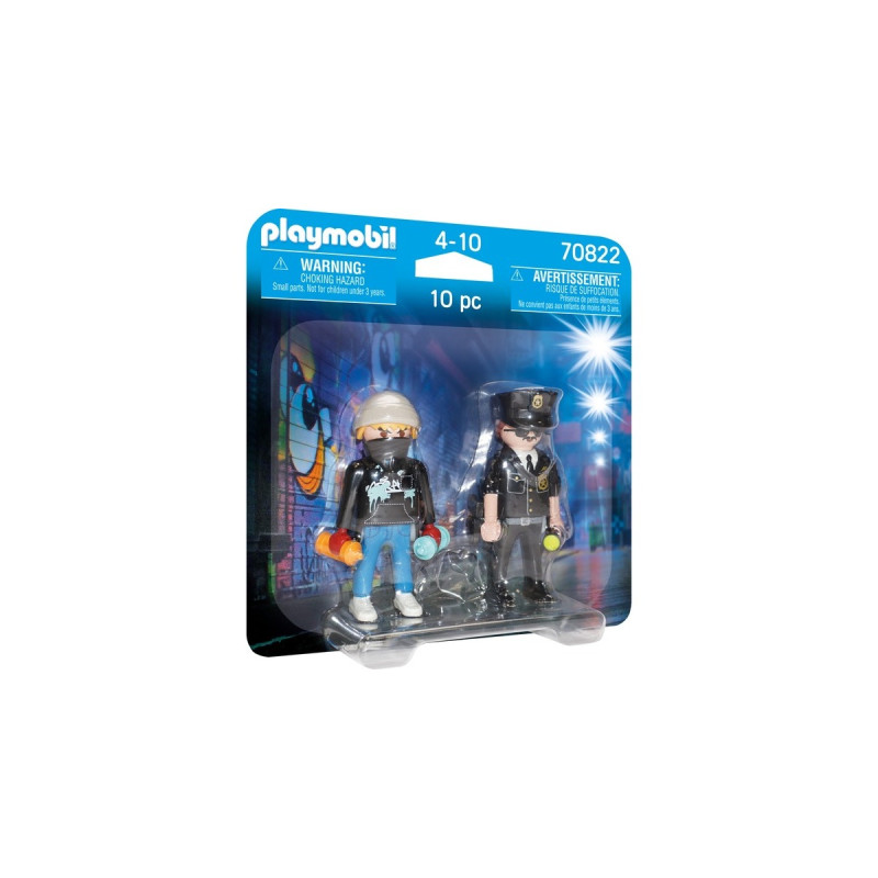 PLAYMOBIL 70822 DuoPack Polizist und Sprayer, Konstruktionsspielzeug