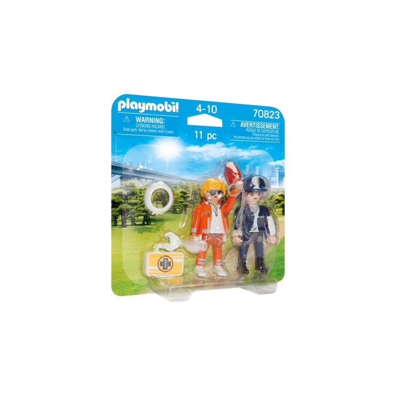 PLAYMOBIL 70823 DuoPack Notarzt und Polizistin, Konstruktionsspielzeug