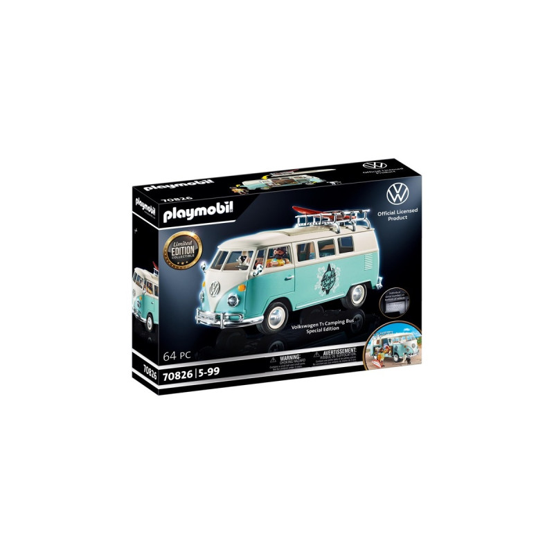 PLAYMOBIL 70826 Famous Cars Volkswagen T1 Camping Bus - Special Edition, Konstruktionsspielzeug