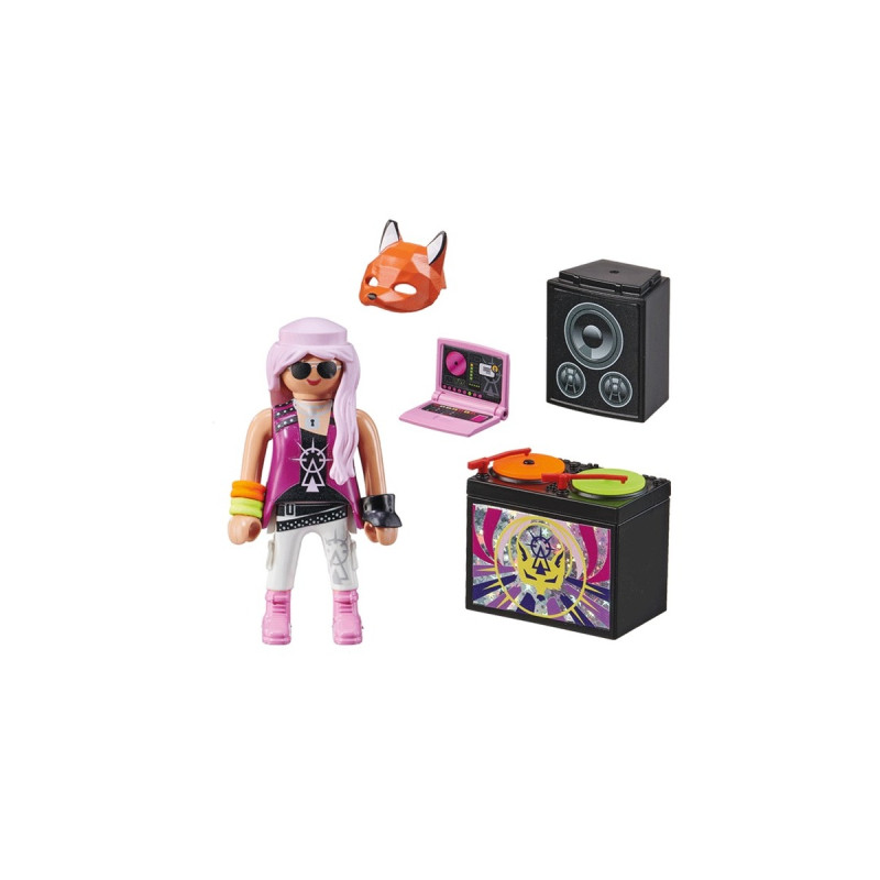 PLAYMOBIL 70882 specialPLUS DJ mit Mischpult, Konstruktionsspielzeug(Inkl. cooler Fuchsmaske)
