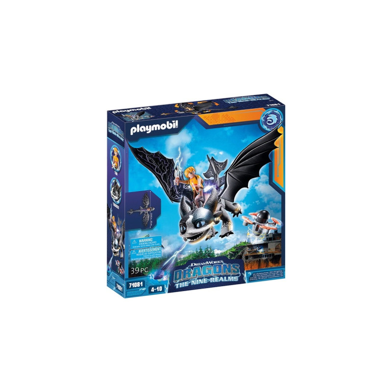PLAYMOBIL 71081 Dragons: The Nine Realms - Thunder & Tom, Konstruktionsspielzeug(Mit Schuss- und Leuchtfunktion)
