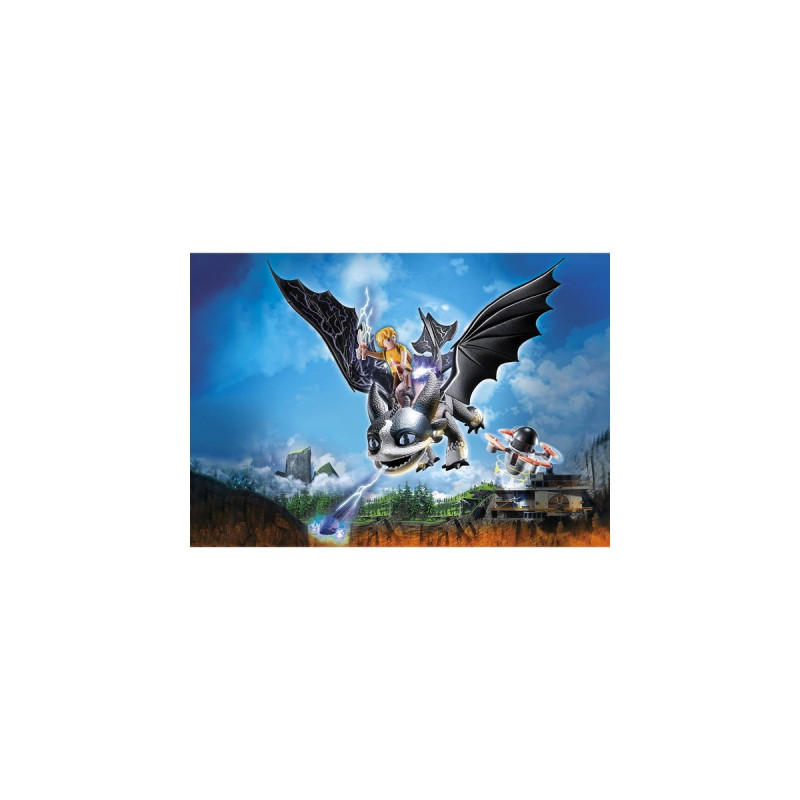 PLAYMOBIL 71081 Dragons: The Nine Realms - Thunder & Tom, Konstruktionsspielzeug(Mit Schuss- und Leuchtfunktion)