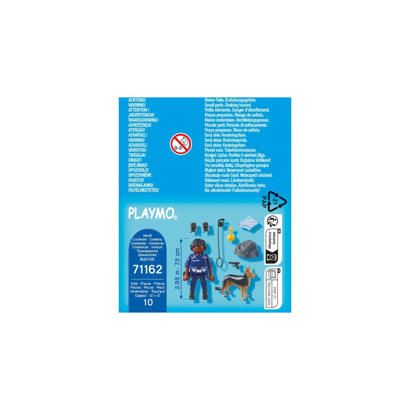 PLAYMOBIL 71162 specialPLUS Polizist mit Spürhund, Konstruktionsspielzeug