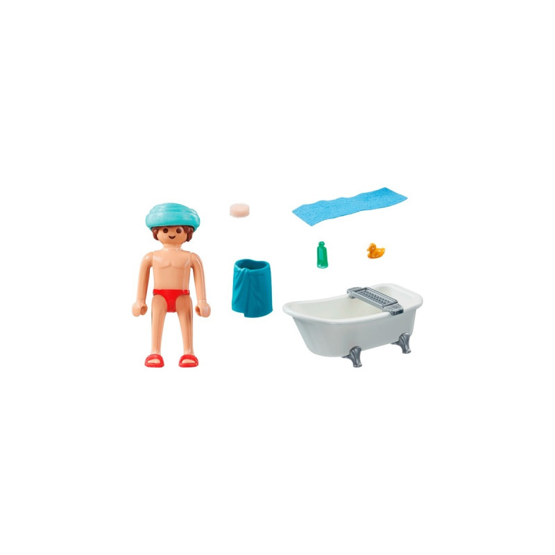 PLAYMOBIL 71167 specialPLUS Mann in der Badewanne, Konstruktionsspielzeug