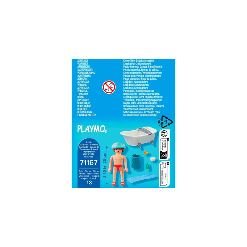PLAYMOBIL 71167 specialPLUS Mann in der Badewanne, Konstruktionsspielzeug