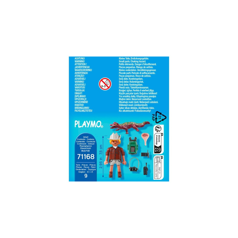 PLAYMOBIL 71168 specialPLUS Forscher mit jungem Kaiman, Konstruktionsspielzeug