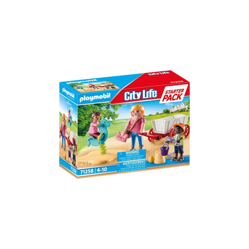 PLAYMOBIL 71258 City Life Starter Pack Erzieherin mit Bollerwagen, Konstruktionsspielzeug