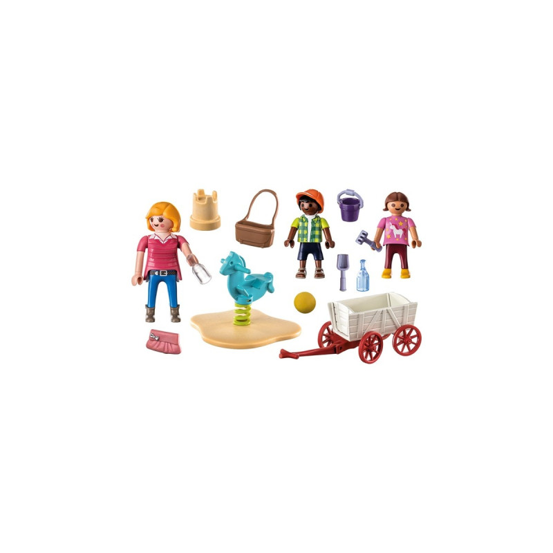 PLAYMOBIL 71258 City Life Starter Pack Erzieherin mit Bollerwagen, Konstruktionsspielzeug