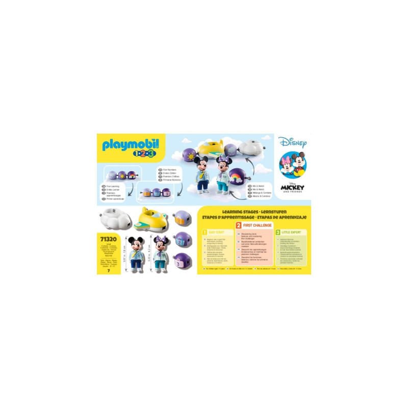PLAYMOBIL 71320 1.2.3 & Disney: Mickys & Minnies Wolkenzug, Konstruktionsspielzeug