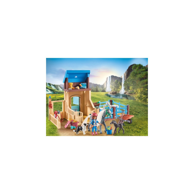 PLAYMOBIL 71353 Horses of Waterfall Amelia & Whisper mit Pferdebox, Konstruktionsspielzeug