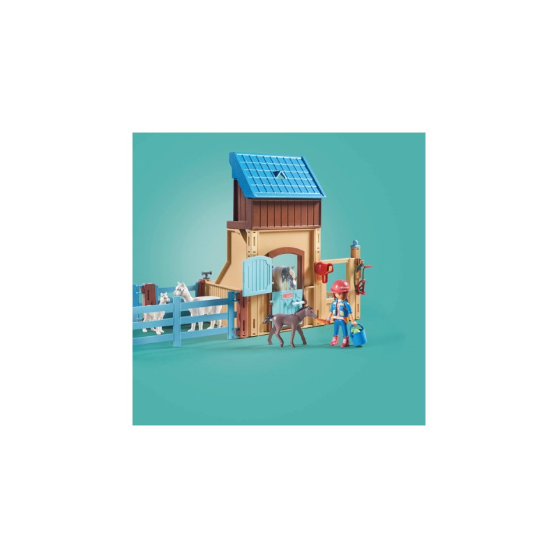 PLAYMOBIL 71353 Horses of Waterfall Amelia & Whisper mit Pferdebox, Konstruktionsspielzeug