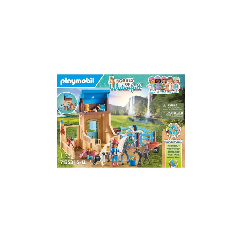 PLAYMOBIL 71353 Horses of Waterfall Amelia & Whisper mit Pferdebox, Konstruktionsspielzeug