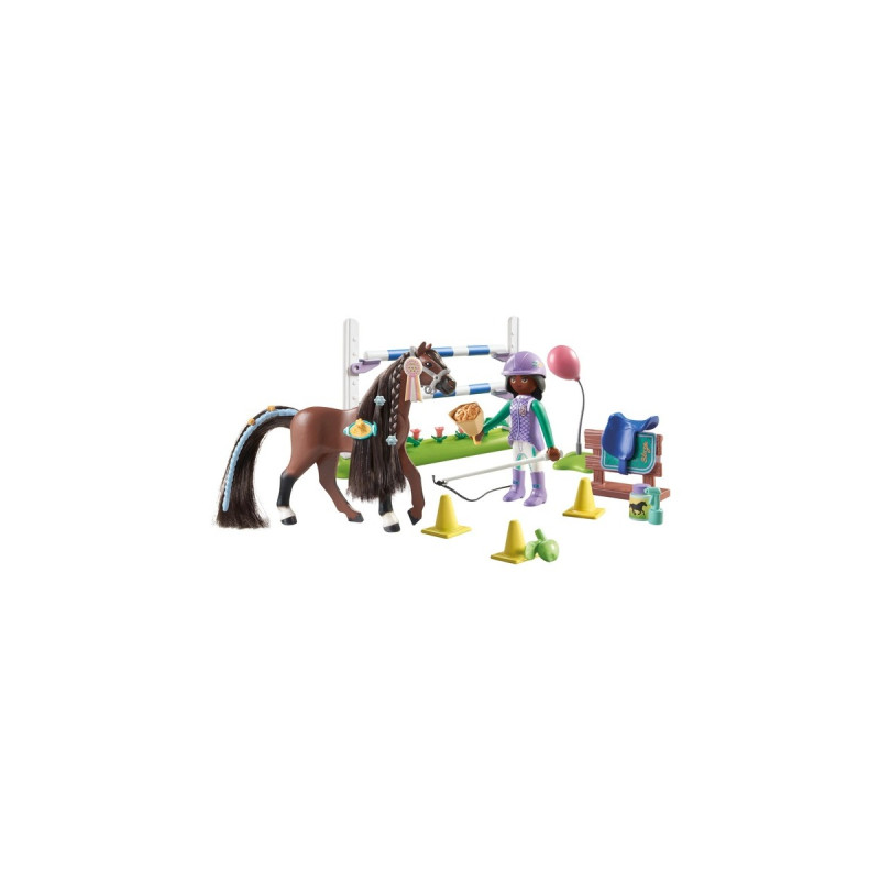 PLAYMOBIL 71355 Horses of Waterfall Zoe & Blaze mit Turnierparcours, Konstruktionsspielzeug