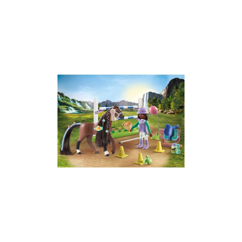 PLAYMOBIL 71355 Horses of Waterfall Zoe & Blaze mit Turnierparcours, Konstruktionsspielzeug