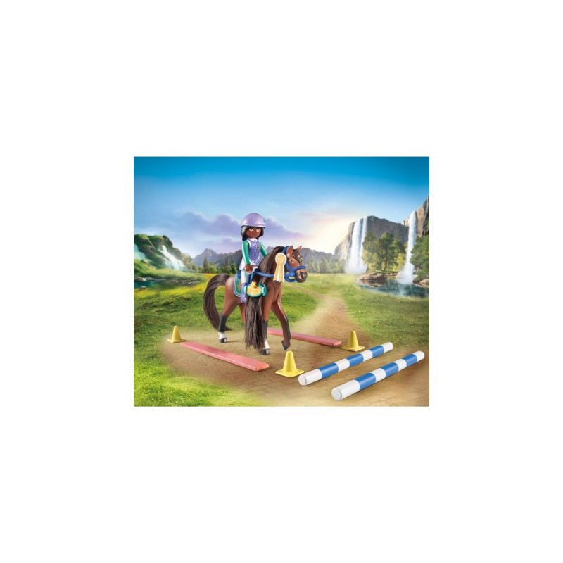 PLAYMOBIL 71355 Horses of Waterfall Zoe & Blaze mit Turnierparcours, Konstruktionsspielzeug