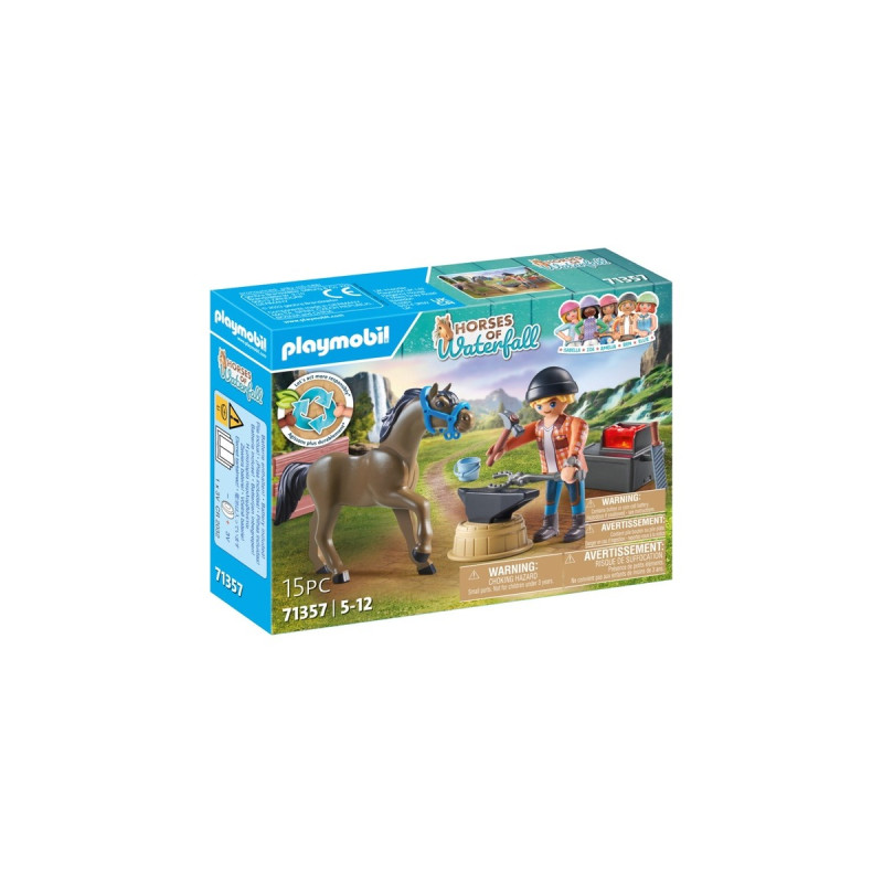 PLAYMOBIL 71357 Horses of Waterfall Hufschmied Ben & Achilles, Konstruktionsspielzeug