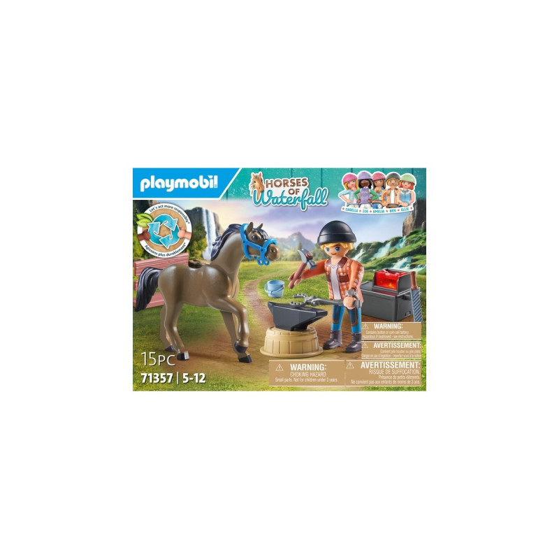 PLAYMOBIL 71357 Horses of Waterfall Hufschmied Ben & Achilles, Konstruktionsspielzeug