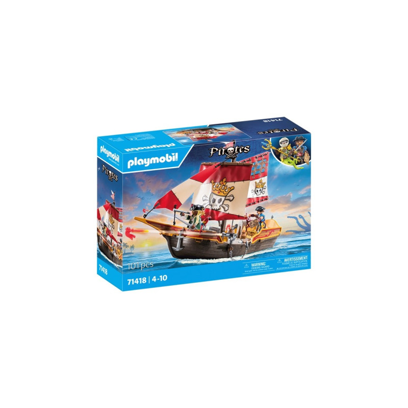 PLAYMOBIL 71418 Pirates Kleines Piratenschiff, Konstruktionsspielzeug