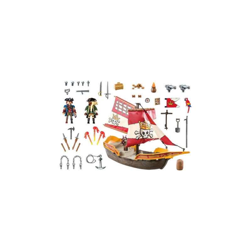 PLAYMOBIL 71418 Pirates Kleines Piratenschiff, Konstruktionsspielzeug