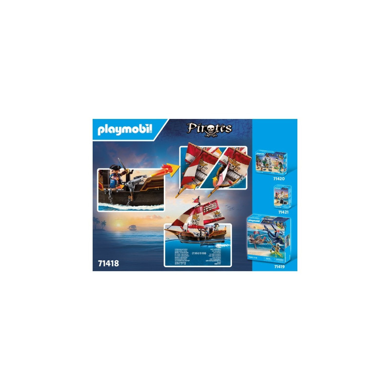 PLAYMOBIL 71418 Pirates Kleines Piratenschiff, Konstruktionsspielzeug
