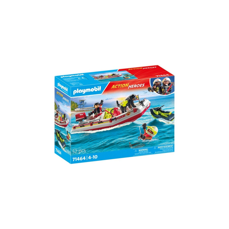 PLAYMOBIL 71464 City Action Feuerwehrboot mit Aqua Scooter, Konstruktionsspielzeug