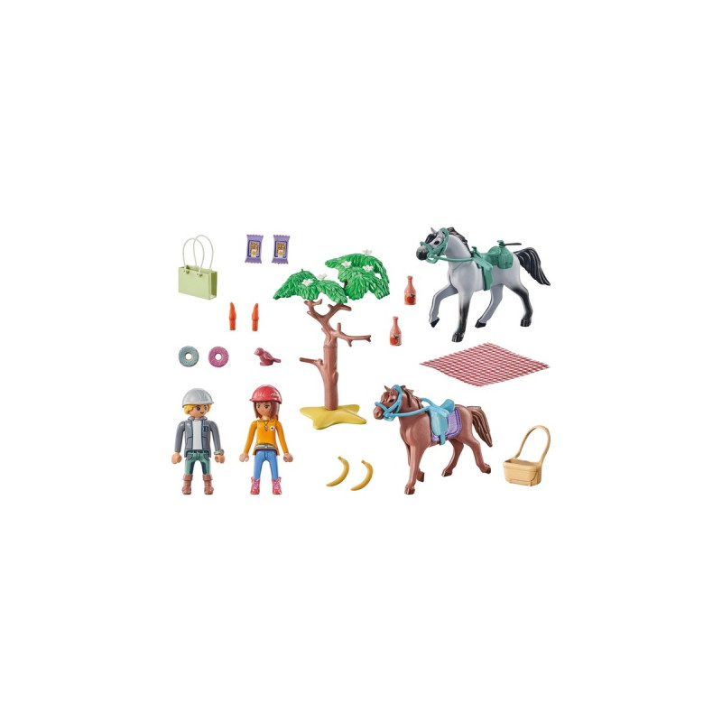 PLAYMOBIL 71470 Horses of Waterfall Starter Pack Reitausflug an den Strand mit Amelia und Ben, Konstruktionsspielzeug