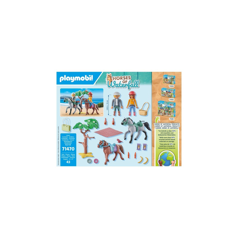 PLAYMOBIL 71470 Horses of Waterfall Starter Pack Reitausflug an den Strand mit Amelia und Ben, Konstruktionsspielzeug