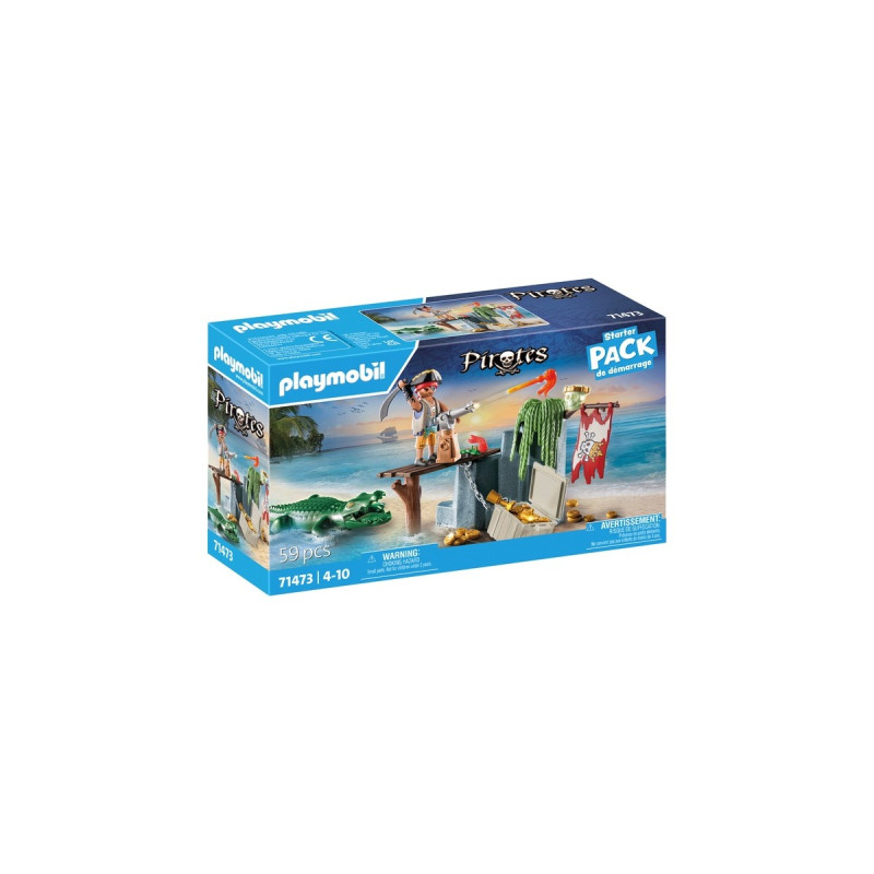 PLAYMOBIL 71473 Pirates Starter Pack Pirat mit Alligator, Konstruktionsspielzeug
