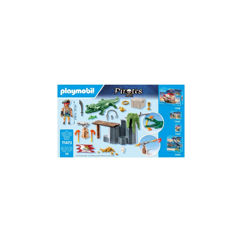 PLAYMOBIL 71473 Pirates Starter Pack Pirat mit Alligator, Konstruktionsspielzeug