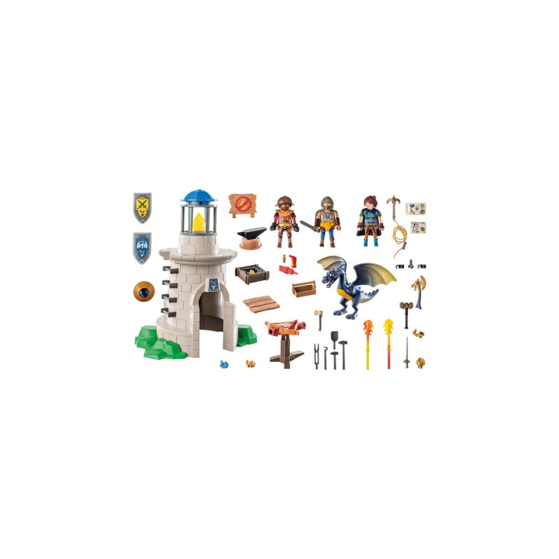 PLAYMOBIL 71483 Novelmore Ritterturm mit Schmied und Drache, Konstruktionsspielzeug