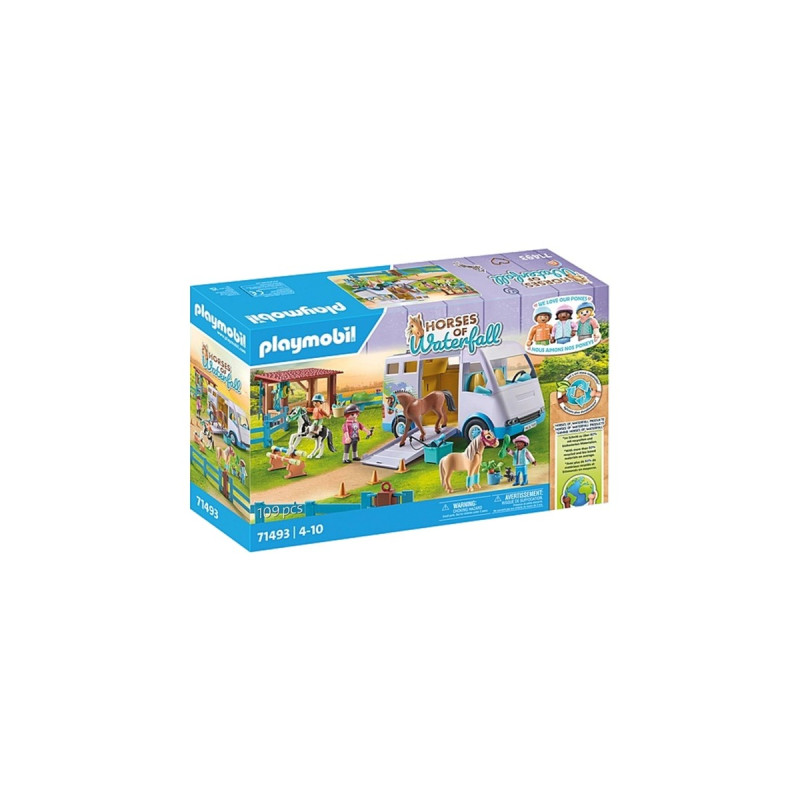 PLAYMOBIL 71493 Horses of Waterfall Mobile Reitschule, Konstruktionsspielzeug