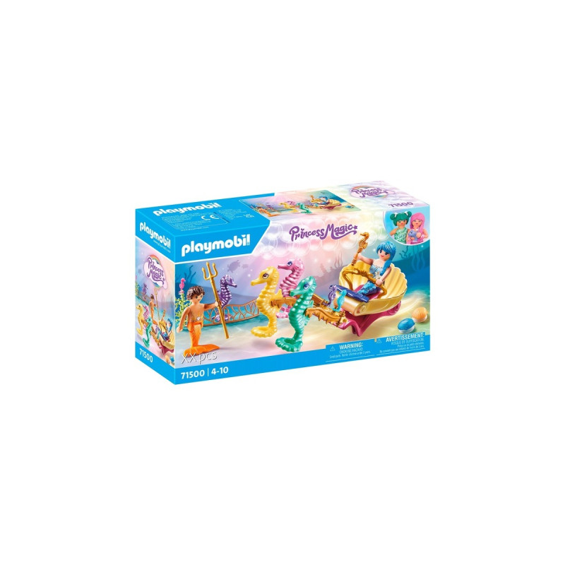 PLAYMOBIL 71500 Princess Magic Meeresbewohner mit Seepferdchenkutsche, Konstruktionsspielzeug