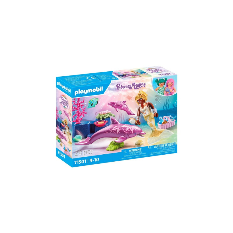 PLAYMOBIL 71501 Princess Magic Meerjungfrau mit Delfinen, Konstruktionsspielzeug