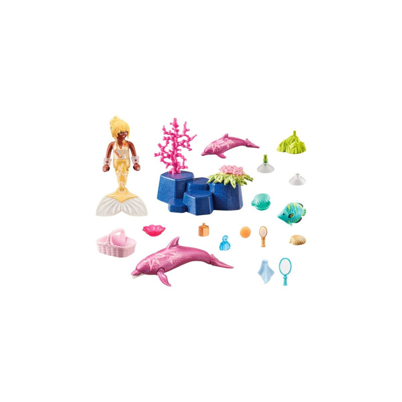 PLAYMOBIL 71501 Princess Magic Meerjungfrau mit Delfinen, Konstruktionsspielzeug