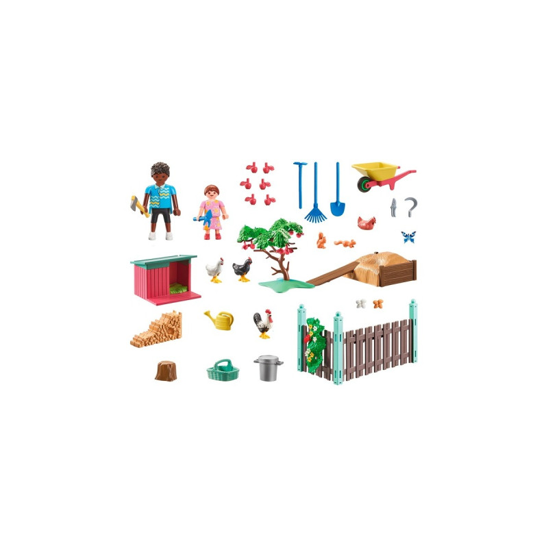 PLAYMOBIL 71510 City Life Kleine Hühnerfarm im Tiny Haus Garten, Konstruktionsspielzeug